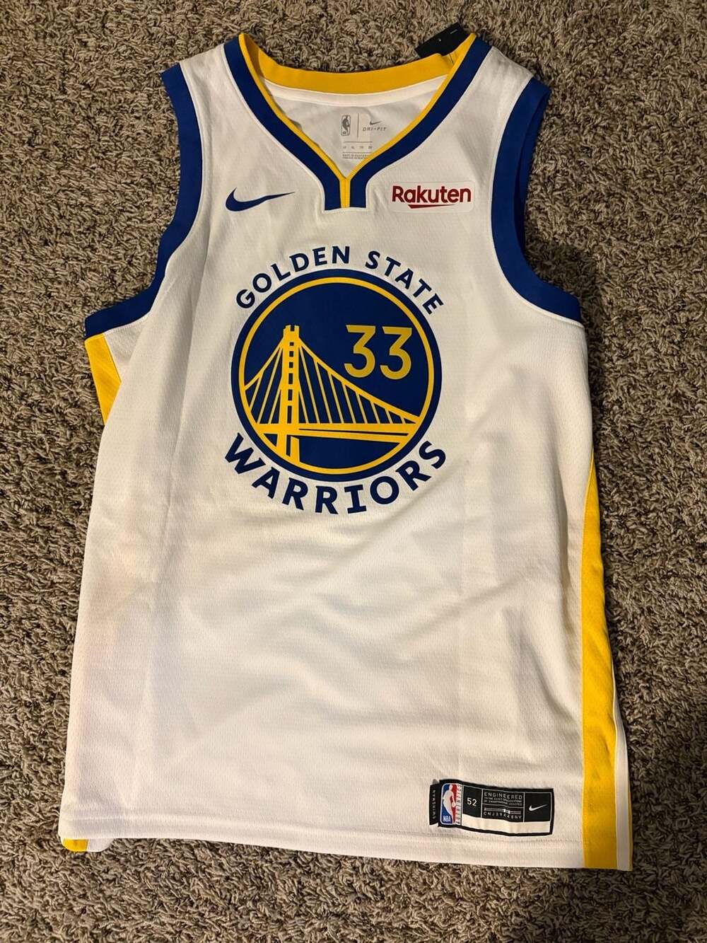 Golden State Warriors James Wiseman Signed #33 Jersey Size w/ Inscription 52 XL